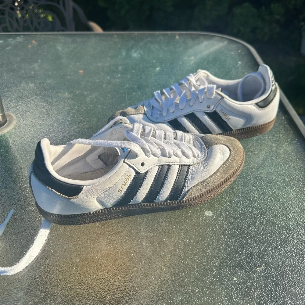 ADIDAS SAMBA OG Low White/Black Gum Unisex Size-4